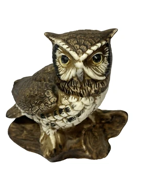 керамическое животное домашний декор сова на ветке дерева - Изображение 1 из 4