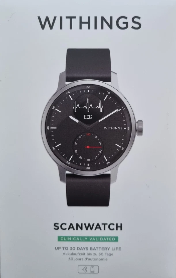 Withings ScanWatch Hybrid Smartwatch mit EKG, Herzfrequenz & Oximeter 42mm OVP - Bild 1 von 1