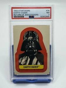 1983 TOPPS STAR WARS: RETURN OF THE JEDI STICKERS DARTH VADER #34 PSA 7 NM - Picture 1 of 2