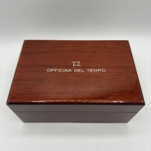 Hermosa Caja Reloj Madera Dura Original OFFICINA DEL TEMPO con Almohada y Etiqueta - Imagen 1 de 11