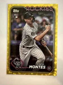 2024 Topps Coco Montes RC Rookie Card #92 Yellow Crackle /50 Colorado Rockies - Picture 1 of 4