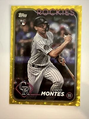 2024 Topps Coco Montes RC Rookie Card #92 Yellow Crackle /50 Colorado Rockies - Image 1 of 4