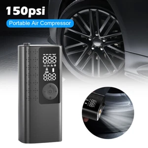 Car Tires w/Tire Pressure Gauge One Click Smart Pump Tire Inflator For Bicycle - Picture 1 of 24