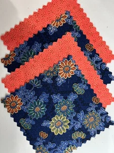 32 5" Quilting Fabric Squares Quilting Charm Pack Pre Cut Blue & Orange - Picture 1 of 1