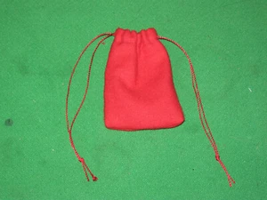 ROTE FLANELLTASCHE -2" X 3"-- MOJO/GRIS-GRIS - Bild 1 von 3