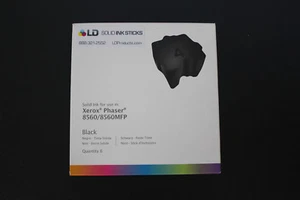 New LD Xerox Compatible Black Solid Ink Sticks Phaser 8560 8560MFP 6 Pack 39392 - Picture 1 of 5