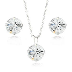 Sterling Silver Swarovski Elements Necklace & Stud Earrings Set - Picture 1 of 2