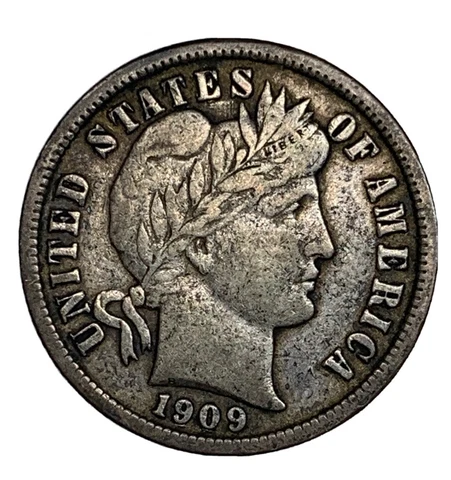 1909-D Barber Dime Silver Barber Dime VF Cover