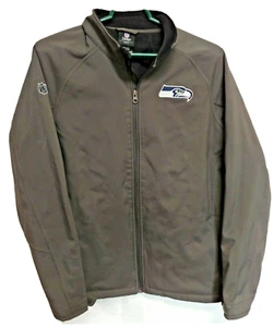 NFL Team Apparel Jacket Seattle Seahawks Collar Front Zip Black Youth 14 - 16 - Picture 1 of 11