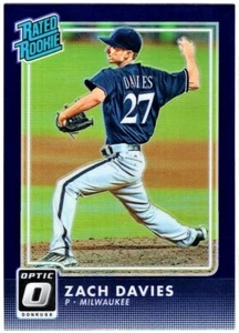 ZACH DAVIES - 2016 DONRUSS OPTIC RATED ROOKIE PURPLE PRIZM RC - Picture 1 of 2