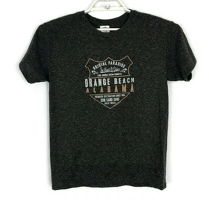 Delta Youth Shirt Size L Large Gray Soft Short Sleeve Orange Beach Tee Vacation - Picture 1 of 5