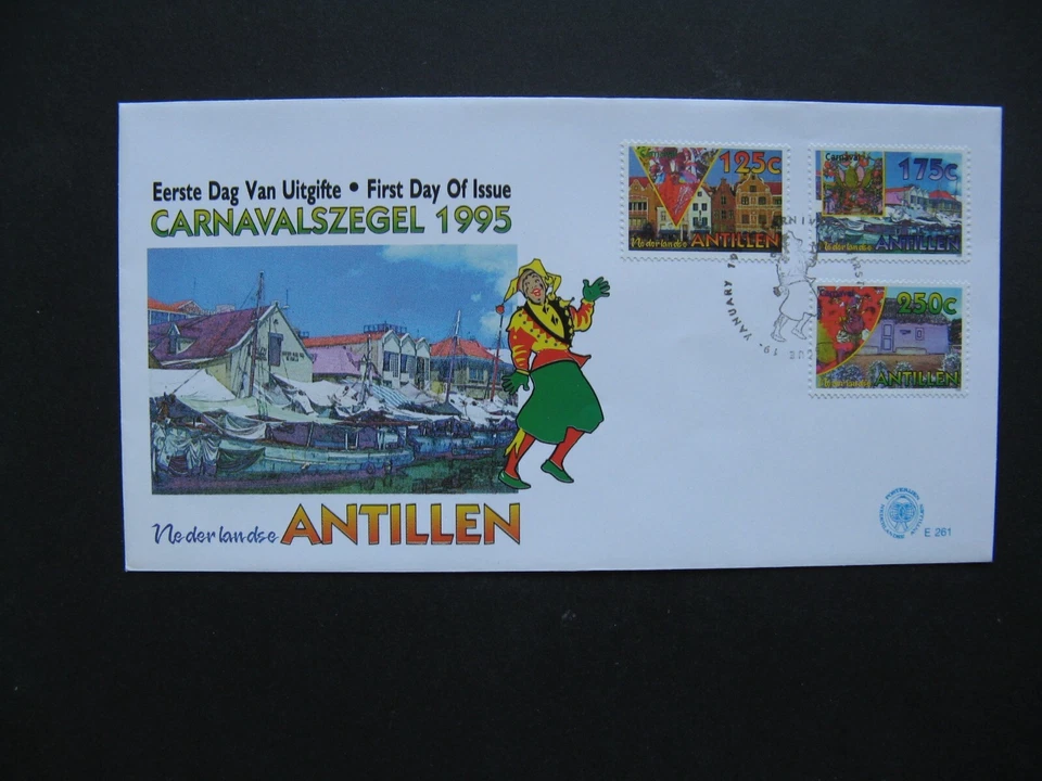 NETHERLANDS ANTILLES, cover FDC 1995, carnaval architecture - Image 1 of 1