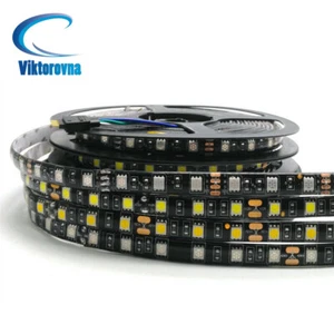 DC12V LED Strip light 5050 Black PCB RGB RGBW RGBWW Flexible tape lamp 60LEDs/m - Picture 1 of 39