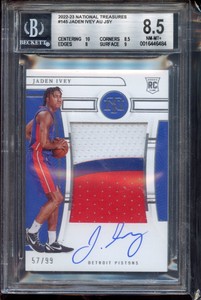 2022-23 National Treasures Jaden Ivey True RPA /99 BGS 8.5