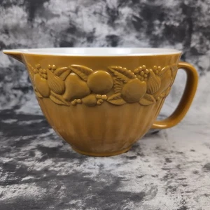 Precidio Melamin Rührschüssel 2 Quart geriffelter Griff Ausgießer Vintage orange Obst - Bild 1 von 17