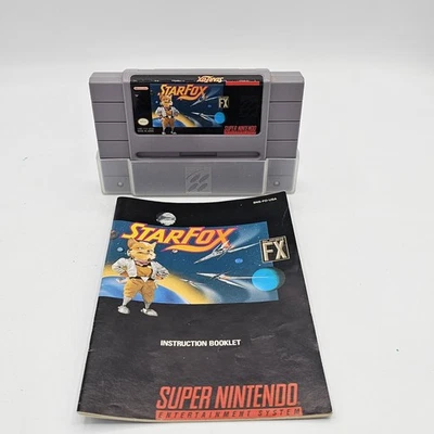 Star Fox SNES Game Cartridge And Original Manual Super Nintendo Tested Works ! - Image 1 of 4