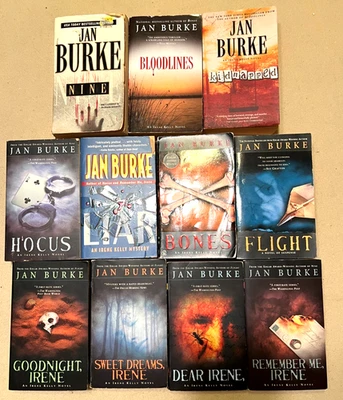 11 JAN BURKE Irene Kelly PAPERBACK Mystery novels HOCUS Nine BONES Bloodlines + - Image 1 of 4