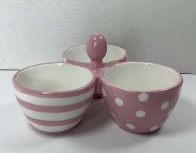 Tigelas de mergulho Pampered Chef Simple Additions rosa trio AJUDA A CHICOTEAR CÂNCER - Imagem 1 de 4