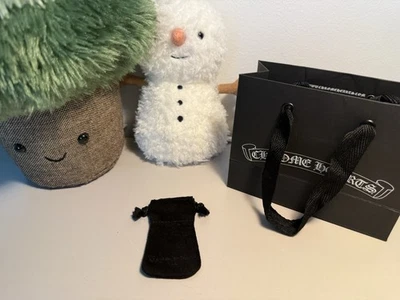 CHROME HEARTS 黑色麂皮绒皮革珠宝防尘袋正品手提包 — 第 1/4 张图片