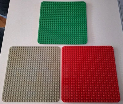 3x Duplo Baseplates Base Boards - Large 24 X 24 Studs - Green Grey Red - image 1 of 4