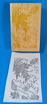 ОСЕННИЕ ЛИСТЬЯ Коллаж, от Rubber Stampede 3009F, НОВЫЙ, Резиновый Штамп - Изображение 1 из 4