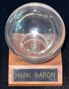 Hank Aaron "Signed or Autographed" Baseball Display Case w/ Plaque for Ball - Picture 1 of 1