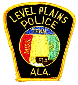 LEVEL PLAINS – POLICE - ALABAMA Sheriff Police Patch STATE SEAL VINTAGE OLD MESH - Picture 1 of 2