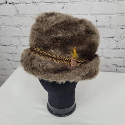 Gorra bávara de piel sintética marrón hecha por la Unión Alpes forro acolchado sombrero de invierno XL Foto 1 de 4