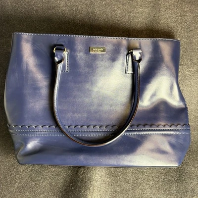 Bolso de Mano Kate Spade Dally Cuero Azul/Negro Auténtico 2013/14 Raro Pajaritas Foto 1 de 4