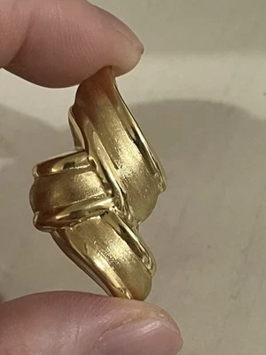 Preowned Vintage 14k 80s-90s Omega Back Earrings Statement Piece - Image 1 of 4