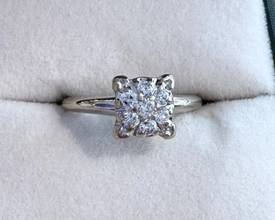 14K WHITE LADIES DIAMOND BAND/RING  Approx 3/8 CT,  2.6grams, NATURAL DIAMONDS - Image 1 of 4