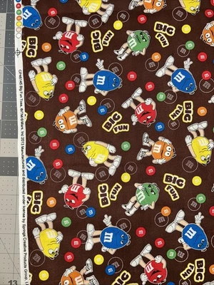 M&M’s Candy Big Fun Cotton Fabric 1/2 Yard (18 By 44”) NEW - Image 1 of 3
