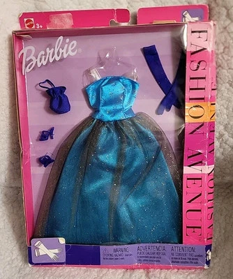 芭比时尚大道蓝色晚礼服时尚 2002 美泰 #25755 全新带盒 — 第 1/4 张图片