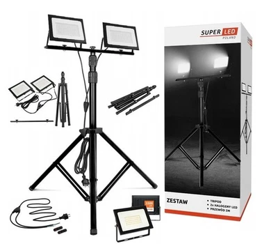 LED Baustrahler Stativ Fluter 2x50W 11000lm Strahler Flutlicht Scheinwerfer - Bild 1 von 4