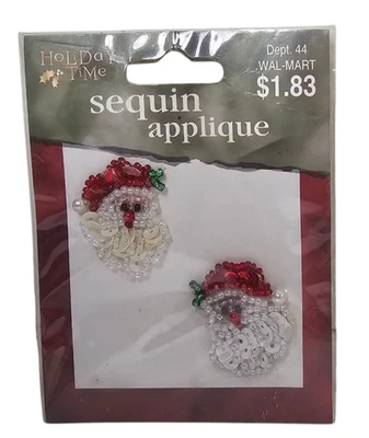 Apliques de lentejuelas de Papá Noel Holiday Time mini 1" de alto artesanía navideña Foto 1 de 3