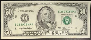 1993 $50 Fifty Dollar Bill Vintage E Richmond E 28291649 A - About Uncirculated - Picture 1 of 5