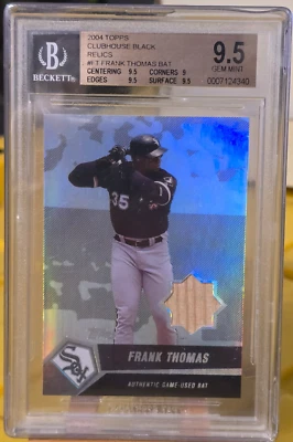 2004 Topps Clubhouse Black Bat Relic #FT Frank Thomas #'d 18/25 BGS 9.5 - Image 1 of 2