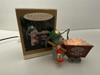 Hallmark Rock Candy Miner 1994 recuerdo adorno de Navidad luz mágica QLX7403 Foto 1 de 4