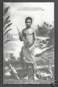 Canaque Kanak Boy Fishing Harpoon Nouvelle Calédonie New Caledonia ca 1910 - Picture 1 of 1