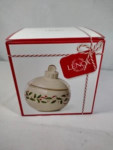 Lenox HOLIDAY Ornament Figural Candy Jar 5.75” Original Box - Picture 1 of 10
