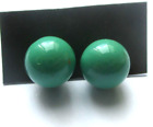 boucles d'oreilles percées clou perle en résine vert clair bijou vintage 1558