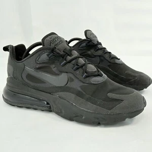 Nike Air Max 270 React Triple Black Oil Grey Sneakers CI3866-003 Men 10 Running - Picture 1 of 10