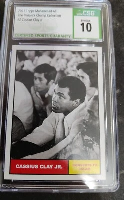 2021 topps muhammad ali peoples champ #2 Converts To Islam CSG 10 PRISTINE green - Image 1 of 4