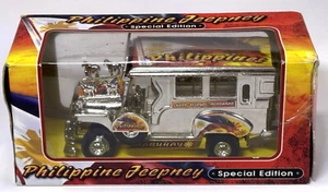 Philippine Luzon Visayas Mabuhay Jeepney  Vintage Die-Cast Bus Silver Special Ed - Picture 1 of 11
