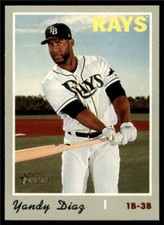 2019 Topps Heritage Base #636 Yandy Diaz - Tampa Bay Rays