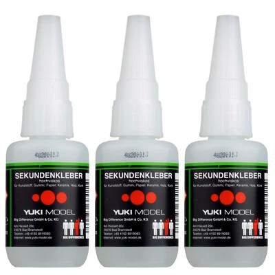 3 * 20g Sekundenkleber Cyanacrylat Superkleber, dickflüssig, Nadelverschluss - Bild 1 von 3
