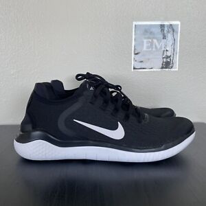 Nike Free Rn 2018 Mens Size 10.5 Black White Running Shoes 942836-001 NEW