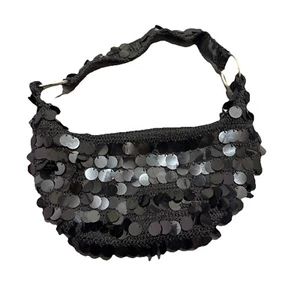 Vintage Apt 9 Schultertasche Pailletten y2k schwarz silber Hardware - Bild 1 von 11