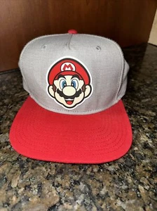Super Mario Bros. “Mario” Emblem Red/gray Snapback Hat OS - Picture 1 of 12