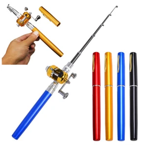 1.4/1.6M Mini Pen Fishing Rod Retractable Pocket Ice Fishing Pole Ultra-Light   - Photo 1 sur 27